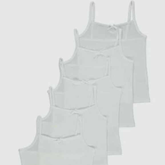5-Pack 100% Cotton Cami Vests Bundle for Girls 12-13 Years Old - Picture 2 of 6